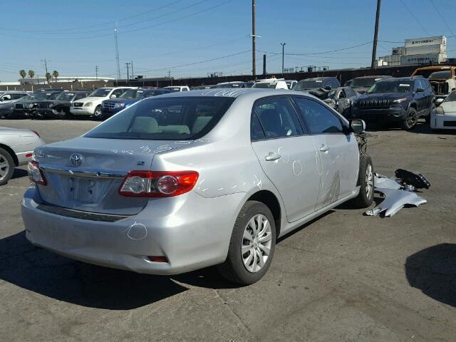 5YFBU4EE1DP115288 - 2013 TOYOTA COROLLA BA SILVER photo 4