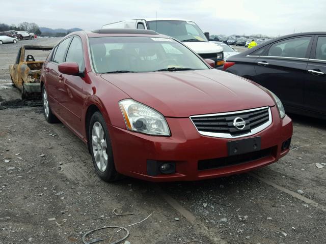 1N4BA41E38C827837 - 2008 NISSAN MAXIMA SE RED photo 1