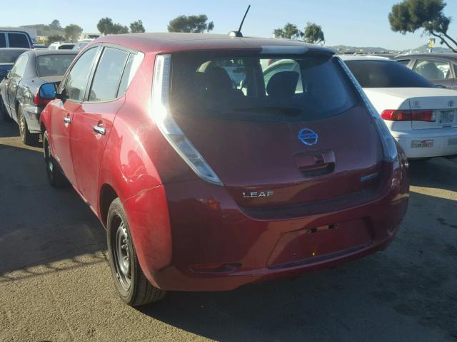 1N4AZ0CP7FC328757 - 2015 NISSAN LEAF S RED photo 3