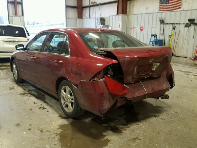 1HGCM56836A141046 - 2006 HONDA ACCORD EX BURGUNDY photo 3