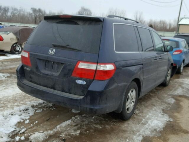 5FNRL38726B111192 - 2006 HONDA ODYSSEY EX BLUE photo 4