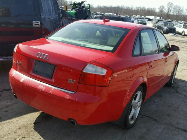 WAULC68E35A052972 - 2005 AUDI A4 1.8T QU RED photo 4