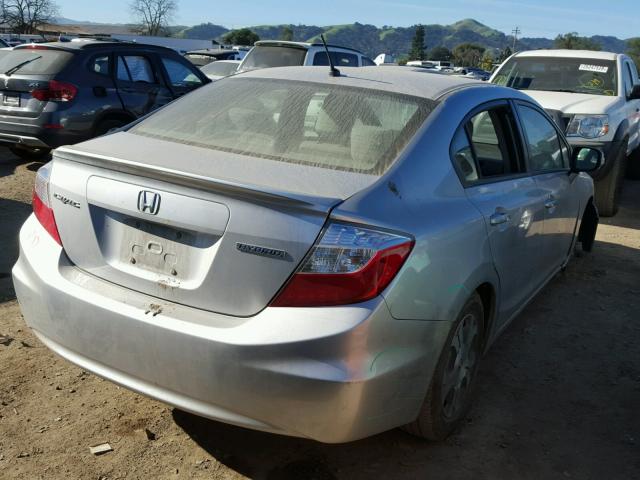 JHMFB4F29CS004513 - 2012 HONDA CIVIC HYBR SILVER photo 4