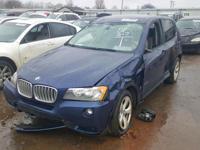 5UXWX5C5XCL717744 - 2012 BMW X3 XDRIVE2 BLUE photo 2