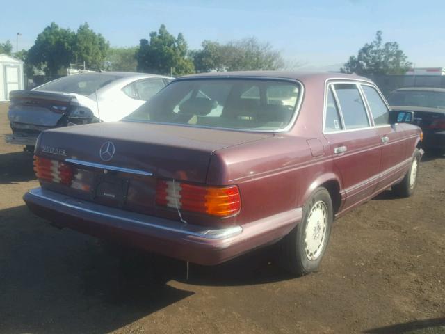 WDBCA39E1MA574017 - 1991 MERCEDES-BENZ 560 SEL BURGUNDY photo 4