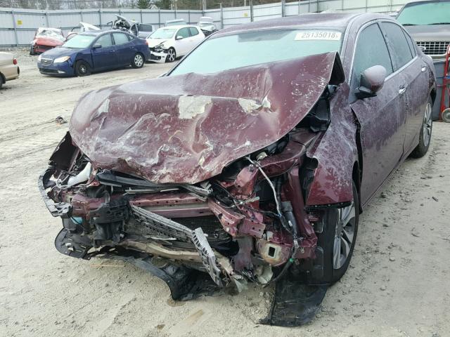 1HGCR2F37EA156894 - 2014 HONDA ACCORD LX MAROON photo 2