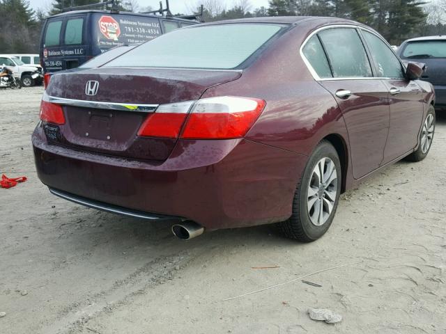 1HGCR2F37EA156894 - 2014 HONDA ACCORD LX MAROON photo 4