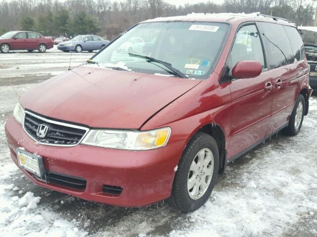 2HKRL18932H573309 - 2002 HONDA ODYSSEY EX RED photo 2