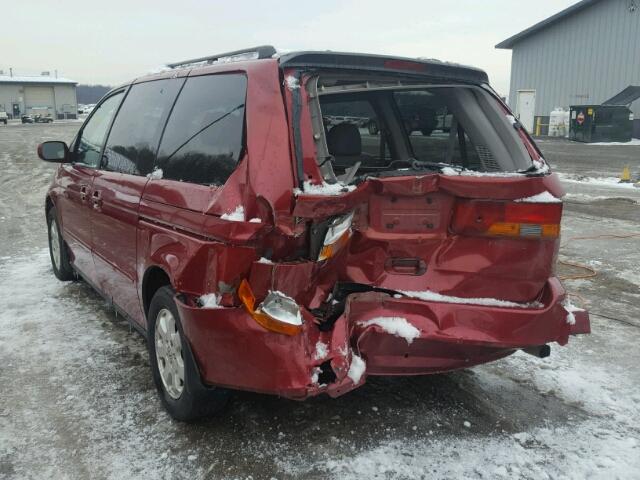 2HKRL18932H573309 - 2002 HONDA ODYSSEY EX RED photo 3