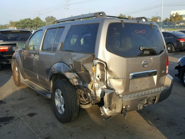 5N1AR18U45C732043 - 2005 NISSAN PATHFINDER TAN photo 3