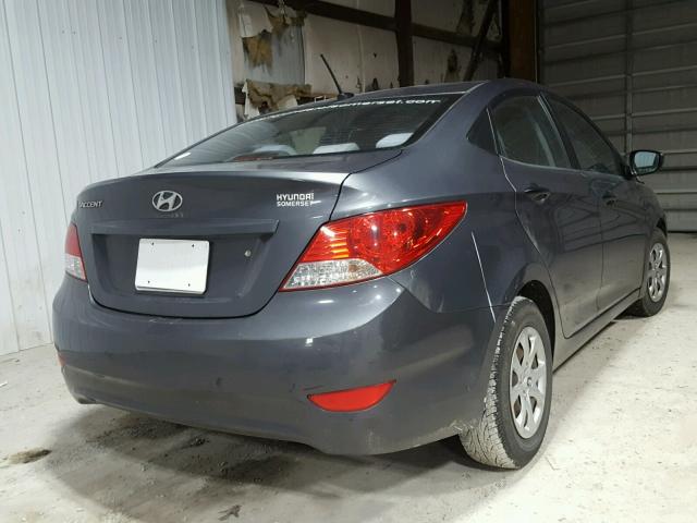 KMHCT4AE2CU095434 - 2012 HYUNDAI ACCENT GLS GRAY photo 4