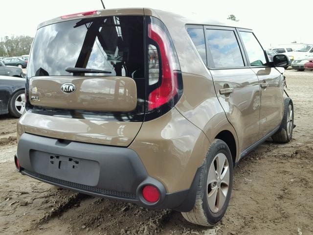 KNDJN2A22F7223285 - 2015 KIA SOUL TAN photo 4