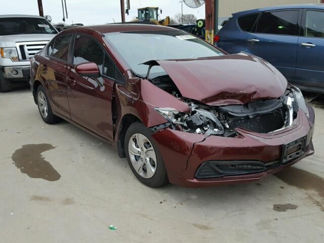 19XFB2F55EE075827 - 2014 HONDA CIVIC LX MAROON photo 1