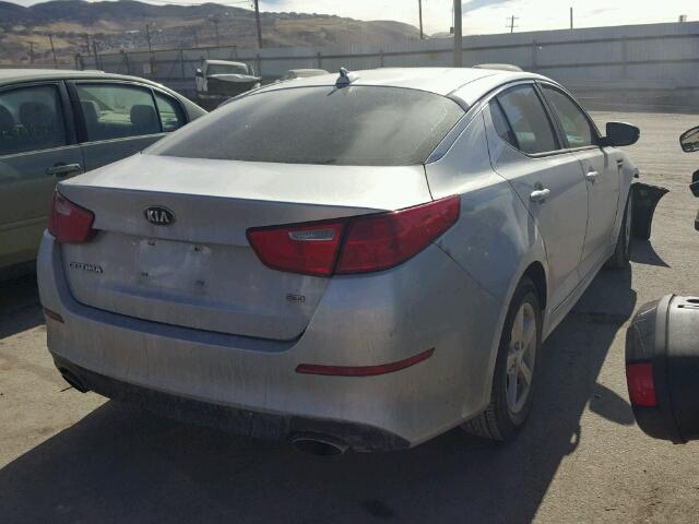 5XXGM4A72EG337295 - 2014 KIA OPTIMA LX SILVER photo 4