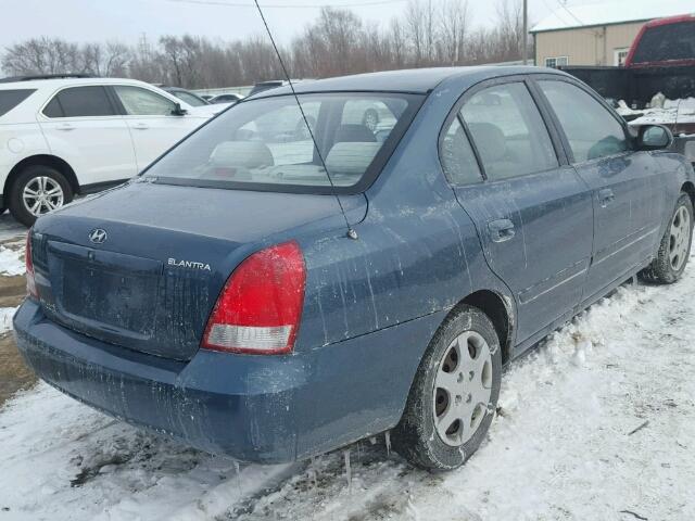 KMHDN45D53U597015 - 2003 HYUNDAI ELANTRA GL BLUE photo 4