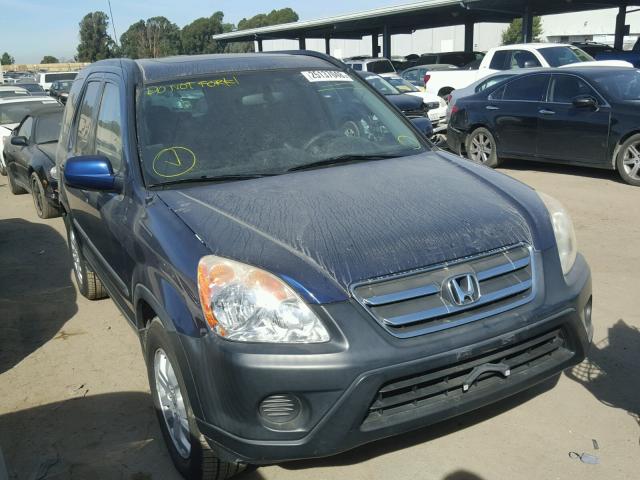 JHLRD78825C009886 - 2005 HONDA CR-V EX BLUE photo 1