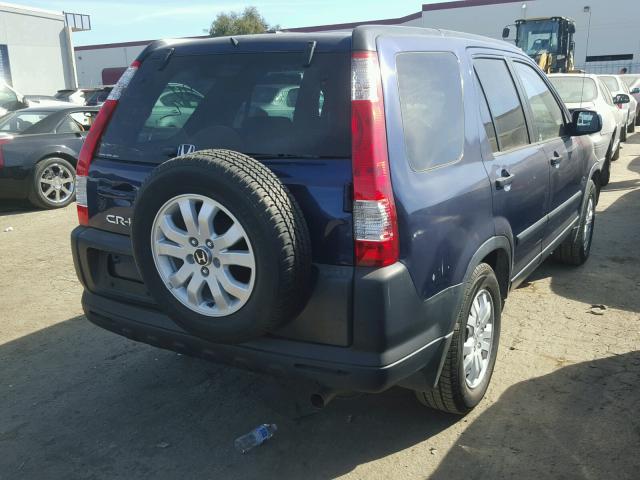 JHLRD78825C009886 - 2005 HONDA CR-V EX BLUE photo 4