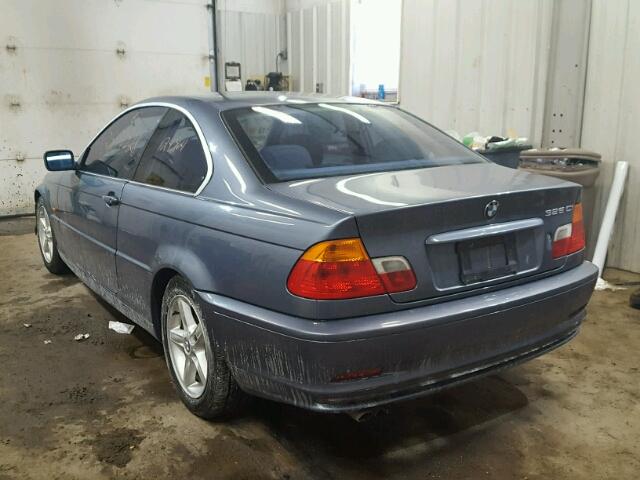 WBABN33431JW54607 - 2001 BMW 325 CI BLUE photo 3