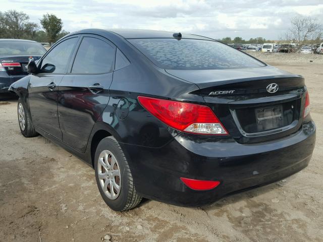 KMHCT4AE8CU264470 - 2012 HYUNDAI ACCENT GLS BLACK photo 3