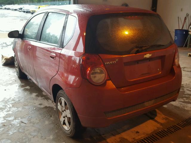 KL1TD6DE7AB100930 - 2010 CHEVROLET AVEO LS RED photo 3