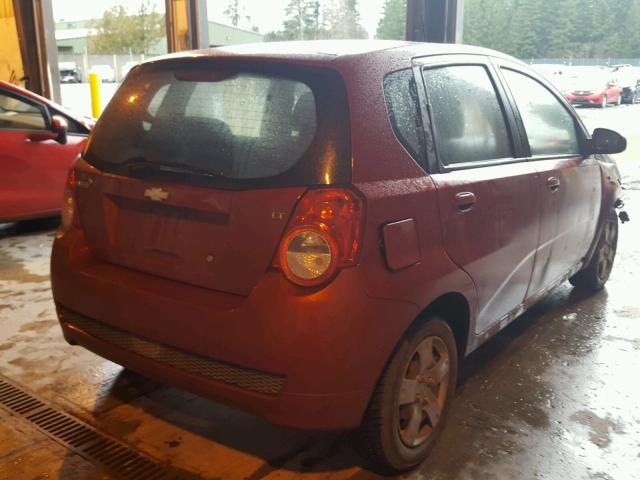 KL1TD6DE7AB100930 - 2010 CHEVROLET AVEO LS RED photo 4