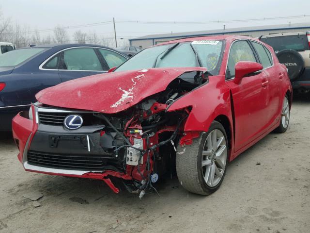 JTHKD5BH0E2173864 - 2014 LEXUS CT 200 RED photo 2