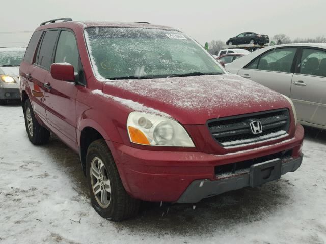 2HKYF18654H619637 - 2004 HONDA PILOT EXL RED photo 1