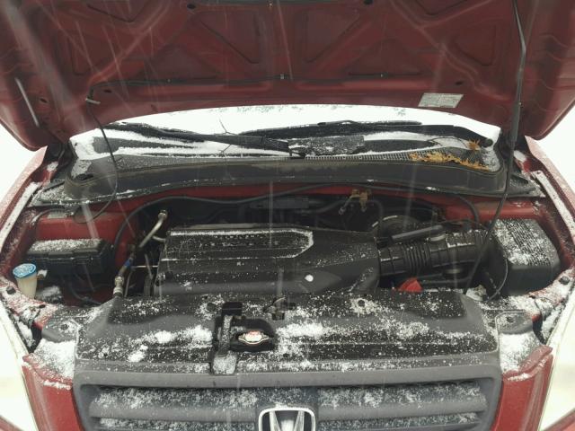 2HKYF18654H619637 - 2004 HONDA PILOT EXL RED photo 7