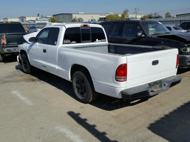 1B7GL22X0WS653260 - 1998 DODGE DAKOTA WHITE photo 3