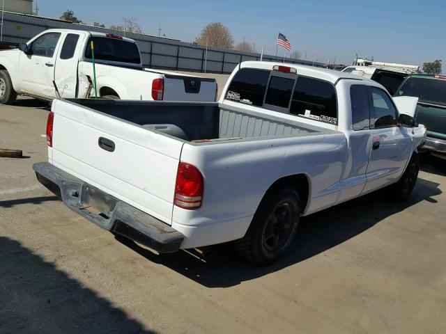 1B7GL22X0WS653260 - 1998 DODGE DAKOTA WHITE photo 4