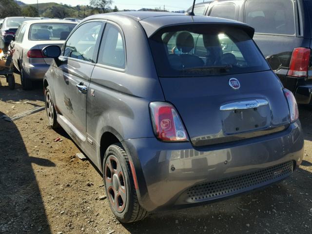 3C3CFFGE1ET189434 - 2014 FIAT 500 ELECTR GRAY photo 3