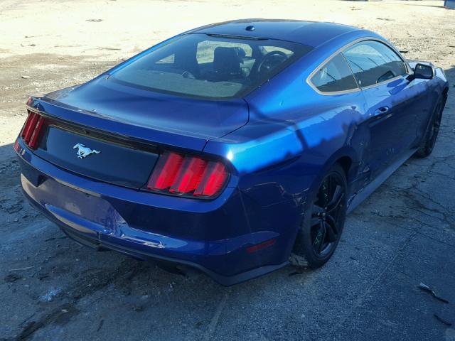 1FA6P8TH1F5411320 - 2015 FORD MUSTANG BLUE photo 4