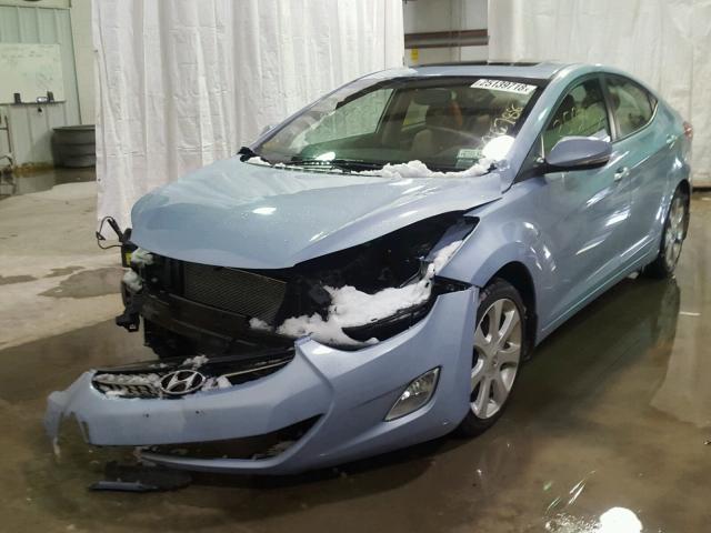 KMHDH4AE8DU658607 - 2013 HYUNDAI ELANTRA GL BLUE photo 2