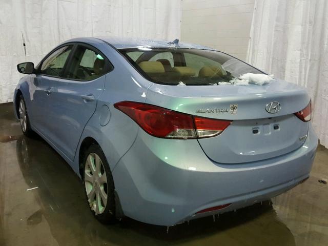 KMHDH4AE8DU658607 - 2013 HYUNDAI ELANTRA GL BLUE photo 3