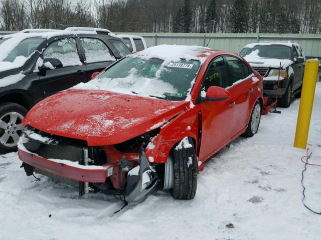 1G1PG5SB2E7400865 - 2014 CHEVROLET CRUZE LTZ RED photo 2