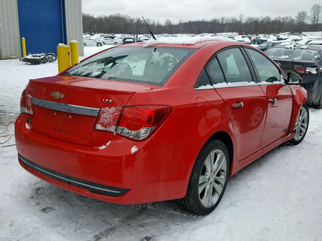 1G1PG5SB2E7400865 - 2014 CHEVROLET CRUZE LTZ RED photo 4