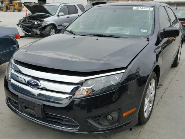 3FAHP0HA3CR395037 - 2012 FORD FUSION SE BLACK photo 2