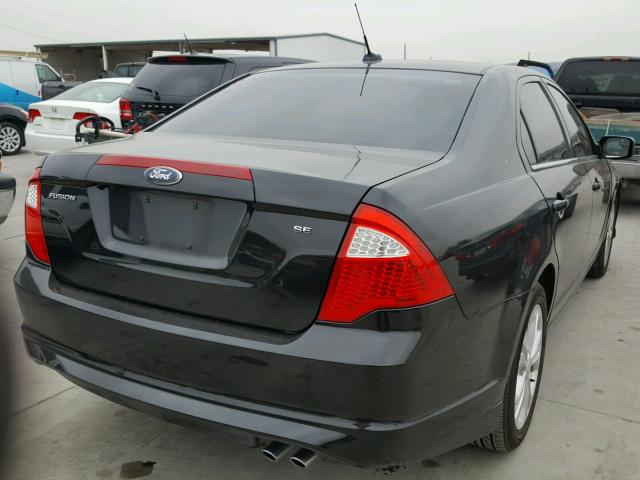 3FAHP0HA3CR395037 - 2012 FORD FUSION SE BLACK photo 4