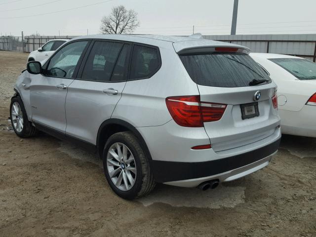 5UXWX9C52D0A30657 - 2013 BMW X3 XDRIVE2 SILVER photo 3