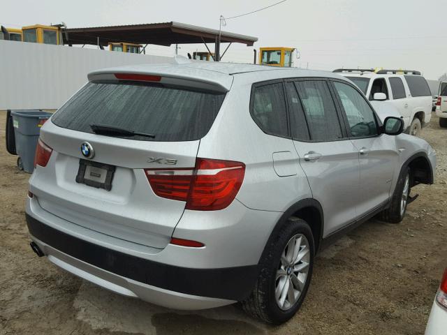 5UXWX9C52D0A30657 - 2013 BMW X3 XDRIVE2 SILVER photo 4
