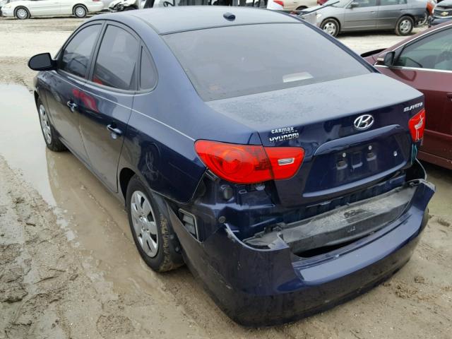 KMHDU46D29U620177 - 2009 HYUNDAI ELANTRA GL BLUE photo 3