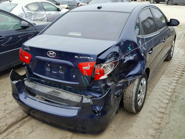 KMHDU46D29U620177 - 2009 HYUNDAI ELANTRA GL BLUE photo 4