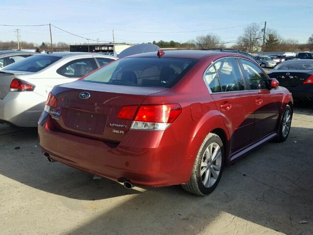 4S3BMDK64D2021501 - 2013 SUBARU LEGACY 3.6 RED photo 4