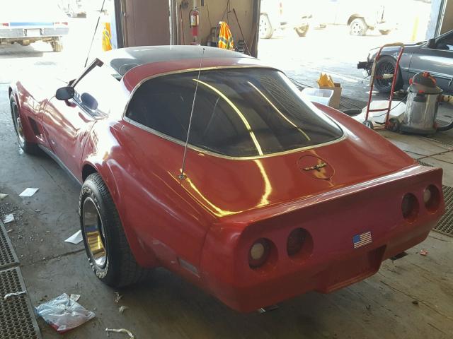 1G1AY3760BS400839 - 1981 CHEVROLET CORVETTE RED photo 3