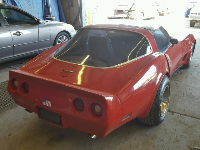 1G1AY3760BS400839 - 1981 CHEVROLET CORVETTE RED photo 4