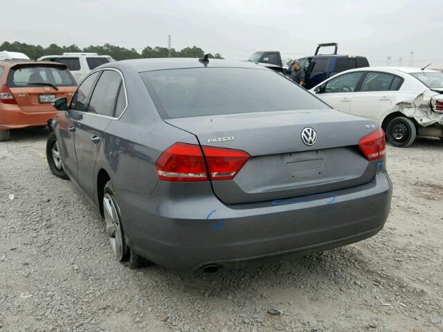 1VWBN7A35CC009403 - 2012 VOLKSWAGEN PASSAT SE GRAY photo 3