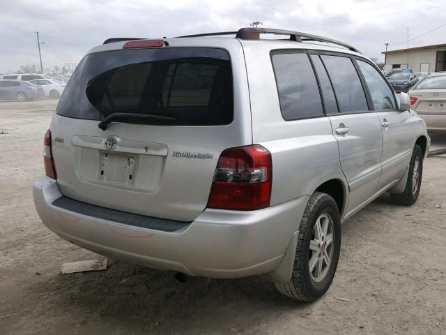 JTEDD21A360150956 - 2006 TOYOTA HIGHLANDER SILVER photo 4