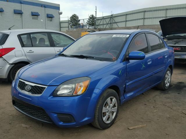 KNADH4A37A6674474 - 2010 KIA RIO LX BLUE photo 2