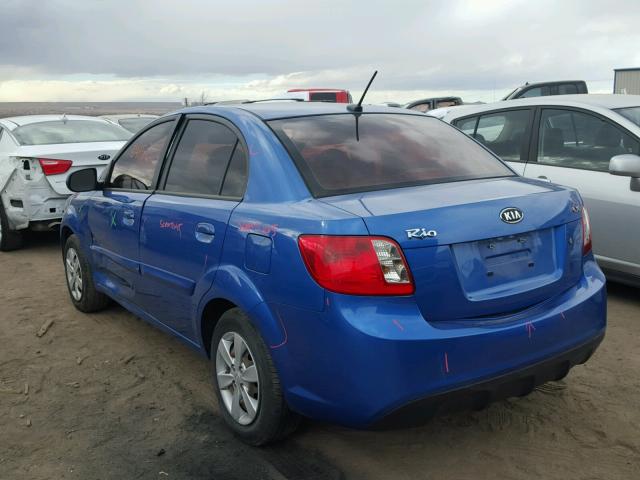 KNADH4A37A6674474 - 2010 KIA RIO LX BLUE photo 3