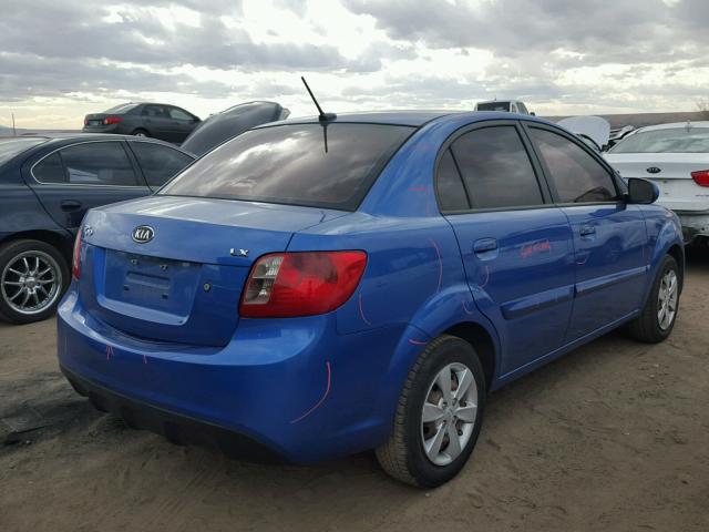 KNADH4A37A6674474 - 2010 KIA RIO LX BLUE photo 4